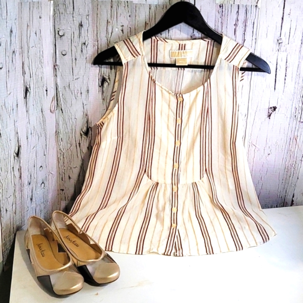 MICHAEL Michael Kors Blouse Knit Pleated Top Medium
